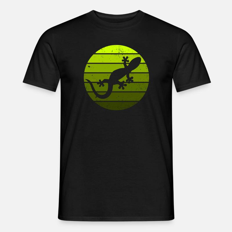 Eidechse Gecko Salamander Reptil Echse Sunset - Männer T-Shirt - Schwarz