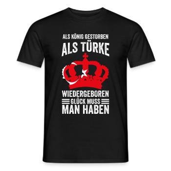 Türkischer König Türke Türkisch Türkische Flagge T - Männer T-Shirt - Schwarz - Vorne - AI Model Male 178 light (178cm)