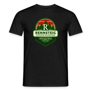 Rennsteig-Höhenweg des Thüringer Waldes - Männer T-Shirt - Schwarz - Vorne - AI Model Male 178 light (178cm)