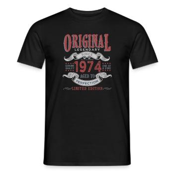 Jahrgang 1974 1974 Geburtstagsgeschenk - Männer T-Shirt - Schwarz - Vorne - AI Model Male 178 light (178cm)