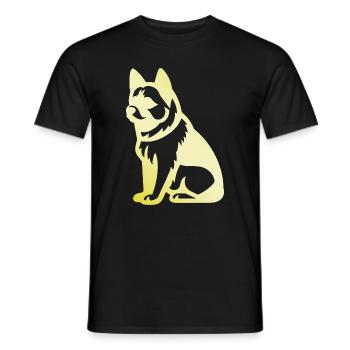 Akita Inu Hund Silhouette - Männer T-Shirt - Schwarz - Vorne - AI Model Male 178 light (178cm)