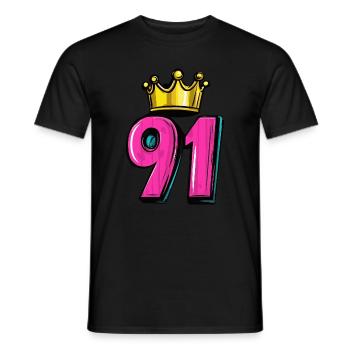 91 Number Crown - Men's T-Shirt - black - Front - AI Model Male 178 light (178cm)
