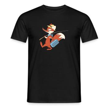 Herr Fuchs mit Angel - Männer T-Shirt - Schwarz - Vorne - AI Model Male 178 light (178cm)