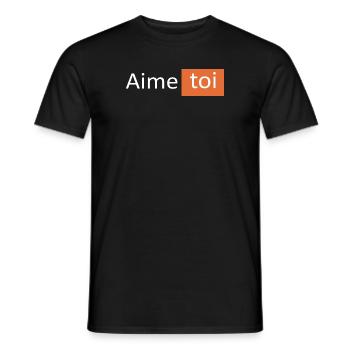 AIME TOI - T-shirt homme - noir - Devant - AI Model Male 178 light (178cm)