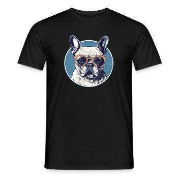 Race de bouledogue français, bouledogue français - T-shirt homme - noir - Devant - AI Model Male 178 light (178cm)