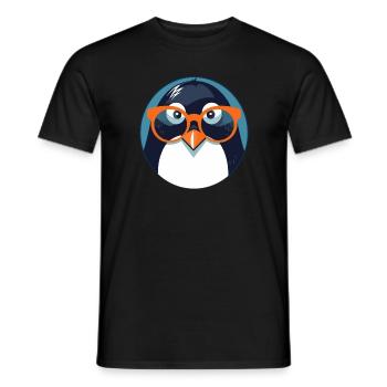 Penguin with sunglasses, Antarctic bird, - Men's T-Shirt - black - Front - AI Model Male 178 light (178cm)