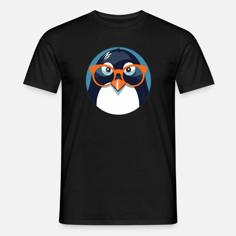 Pinguin mit Sonnenbrille, Antarktisvogel, - Männer T-Shirt - Schwarz
