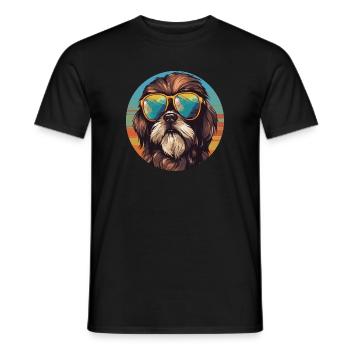 Shih Tzu Löwenhunde Chrysanthemenhund Shih Tzu - Männer T-Shirt - Schwarz - Vorne - AI Model Male 178 light (178cm)