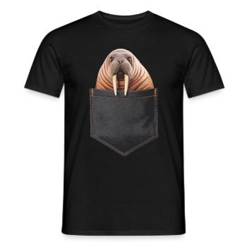 Walross - Männer T-Shirt - Schwarz - Vorne - AI Model Male 178 light (178cm)