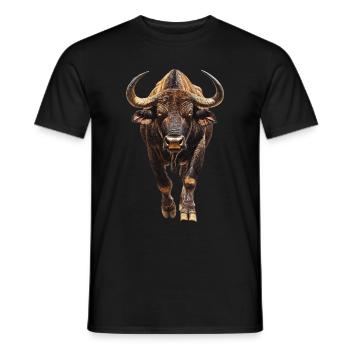 Büffel - Männer T-Shirt - Schwarz - Vorne - AI Model Male 178 light (178cm)
