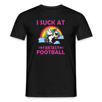 Je suis nul chez Fantasy Football Unicorn Rainbow Loser - T-shirt homme - noir - Devant - AI Model Male 178 light (178cm)
