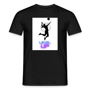 Level Up Volleyball - Männer T-Shirt - Schwarz - Vorne - AI Model Male 178 light (178cm)