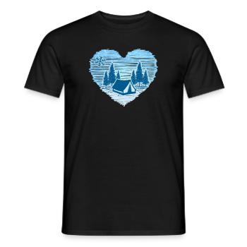 Wintercamping-Love Bivouac de tentes d’hiver - T-shirt homme - noir - Devant - AI Model Male 178 light (178cm)