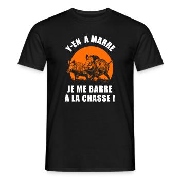 je me barre à la chasse drôle marrant chasseur - T-shirt homme - noir - Devant - AI Model Male 178 light (178cm)