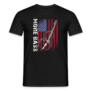 More bass - no treble - double bass for bass players - Men's T-Shirt - black - Front - AI Model Male 178 light (178cm)
