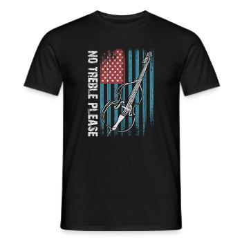 Plus de basses - pas d’aigus - contrebasse avec drapeau - T-shirt homme - noir - Devant - AI Model Male 178 light (178cm)