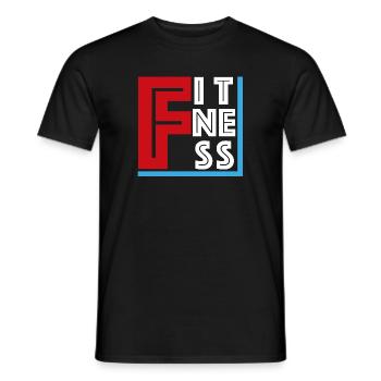 Fitness | Bodybuilding, Training, Gym, Health - Men's T-Shirt - black - Front - AI Model Male 178 light (178cm)