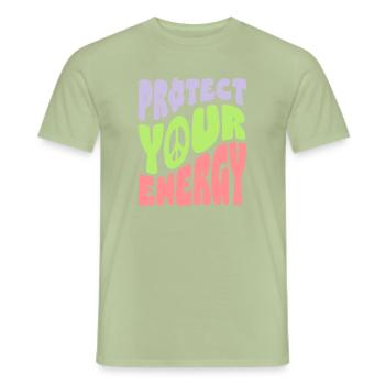 Protect Your Energy - Men's T-Shirt - sage - Front - AI Model Male 178 light (178cm)