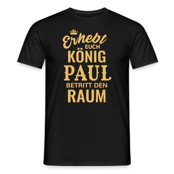 Paul Geschenk lustig Geburtstag Name König Krone - Männer T-Shirt - Schwarz - Vorne - AI Model Male 178 light (178cm)
