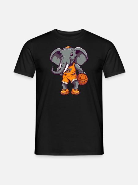 Basketball Elephant - Men's T-Shirt - black