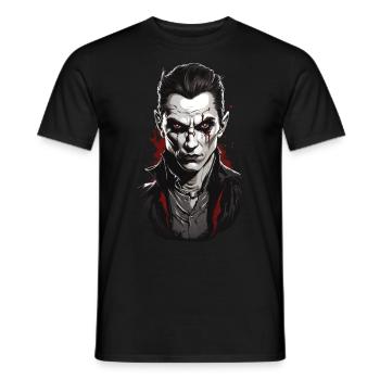 Vampire Night Sanglant Halloween Horreur Illustration - T-shirt homme - noir - Devant - AI Model Male 178 light (178cm)