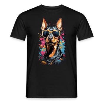 Cooler Dobermann Hund Design mit Stil - Männer T-Shirt - Schwarz - Vorne - AI Model Male 178 light (178cm)