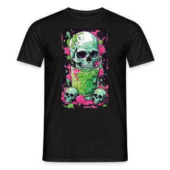 Gothic Skull Weirdcore Gift Illustration - Männer T-Shirt - Schwarz - Vorne - AI Model Male 178 light (178cm)