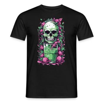 Gothic Skull Weirdcore Illustration Okkult - Männer T-Shirt - Schwarz - Vorne - AI Model Male 178 light (178cm)