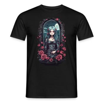 Kawaii Goth Anime E-Girl Victorian Design - Men's T-Shirt - black - Front - AI Model Male 178 light (178cm)