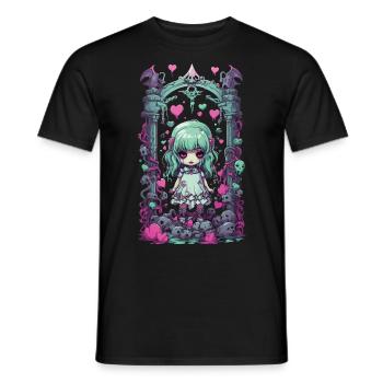 Kawaii Pastel Gothique Goth Fille Anime Design - T-shirt homme - noir - Devant - AI Model Male 178 light (178cm)