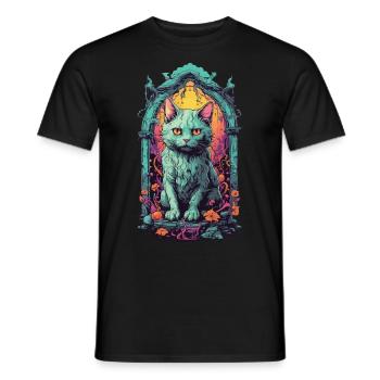 Démons occultes chat Halloween chats design - T-shirt homme - noir - Devant - AI Model Male 178 light (178cm)