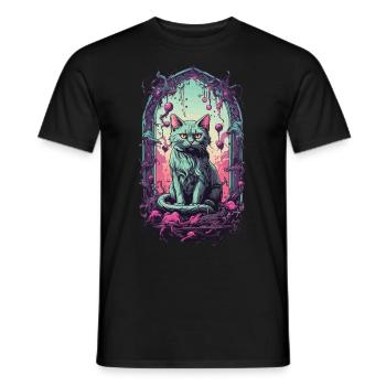 Gothic Halloween Katzen Unterwelt Monster Design - Männer T-Shirt - Schwarz - Vorne - AI Model Male 178 light (178cm)