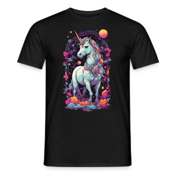 Pastell Einhorn Vaporwave Retro Stil Magie Design - Männer T-Shirt - Schwarz - Vorne - AI Model Male 178 light (178cm)