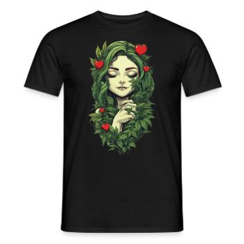 Urban Hanfblatt Pflanzenliebe Pflanzen Herzen - Männer T-Shirt - Schwarz - Vorne - AI Model Male 178 light (178cm)
