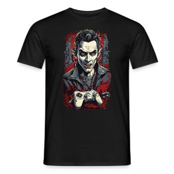 Vampir Ghul Gamer Design für Halloween - Männer T-Shirt - Schwarz - Vorne - AI Model Male 178 light (178cm)