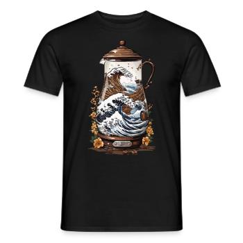 Coffee Lover Vintage Japan Style Coffee - Men's T-Shirt - black - Front - AI Model Male 178 light (178cm)