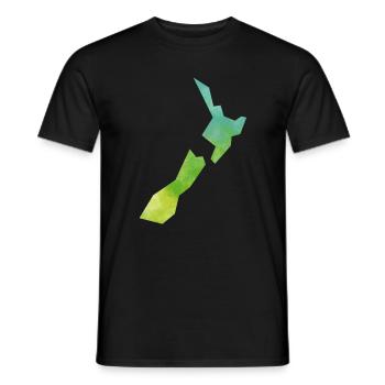 Map New Zealand - T-shirt homme - noir - Devant - AI Model Male 178 light (178cm)