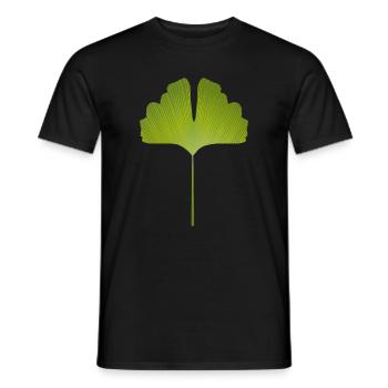 juicy green ginkgo leaf with bright lines - Men's T-Shirt - black - Front - AI Model Male 178 light (178cm)