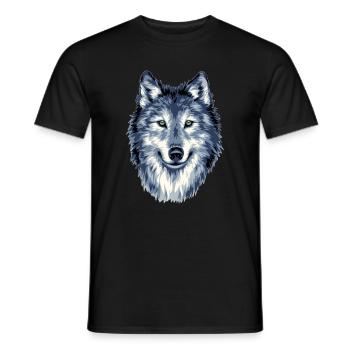 WOLF HEAD - Wildes Herz bis ins Detail - Männer T-Shirt - Schwarz - Vorne - AI Model Male 178 light (178cm)