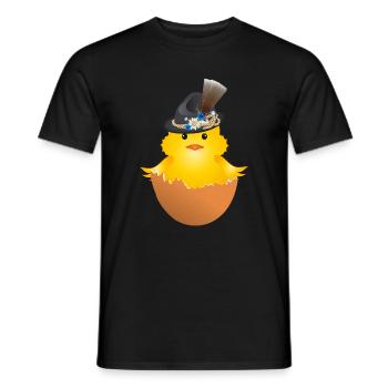 Bavarian chick with traditional hat in eggshell - Men's T-Shirt - black - Front - AI Model Male 178 light (178cm)