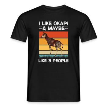 I like Okapi - Men's T-Shirt - black - Front - AI Model Male 178 light (178cm)
