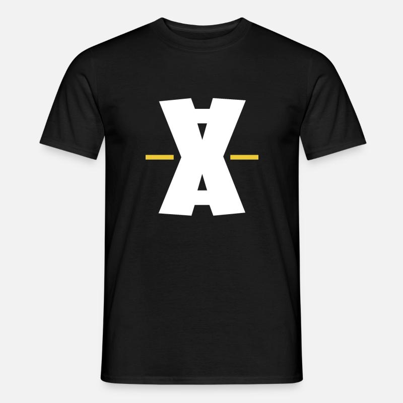 Digitale Kunst mit Doppel-X-Strich - Männer T-Shirt - Schwarz
