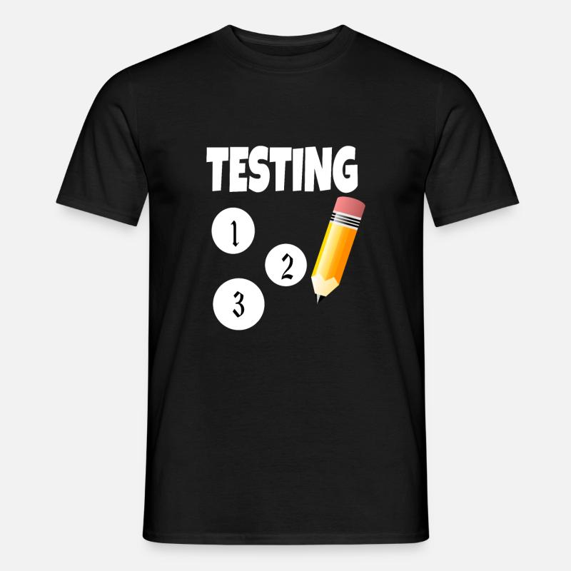 Testing 123 with pencil - Men’s T-shirt - black