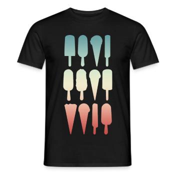 Cornet de crème glacée et crème glacée à l’eau - T-shirt homme - noir - Devant - AI Model Male 178 light (178cm)