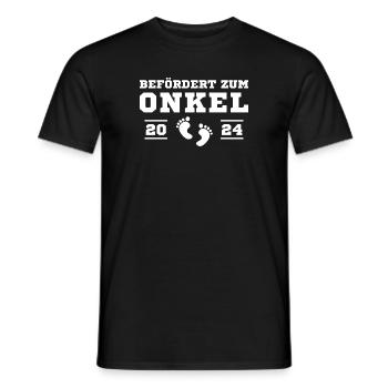 Babyparty Onkel 2024 Schwangerschaftsverkündung - Männer T-Shirt - Schwarz - Vorne - AI Model Male 178 light (178cm)