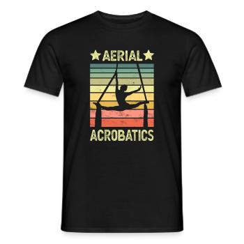 Acrobaties aériennes en tissu vertical - T-shirt homme - noir - Devant - AI Model Male 178 light (178cm)