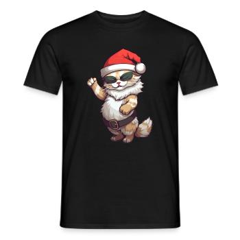 Funny Cat Sunglasses Christmas Cats - Men's T-Shirt - black - Front - AI Model Male 178 light (178cm)