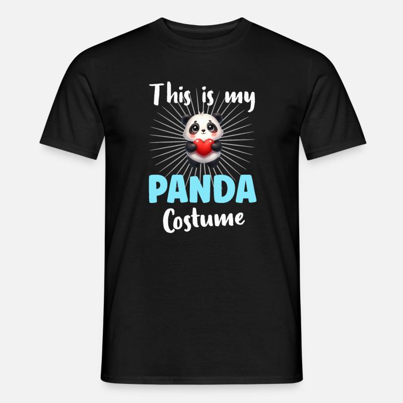 Panda Pandabär - Männer T-Shirt - Schwarz