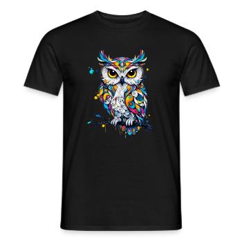 Owl - Men's T-Shirt - black - Front - AI Model Male 178 light (178cm)