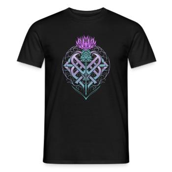 Chardon Bouclier Nœuds Celtiques Chardon Amoureux - T-shirt homme - noir - Devant - AI Model Male 178 light (178cm)
